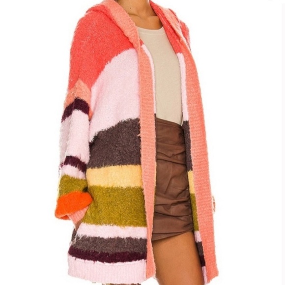 LIKE NEW FREE PEOPLE dream team striped oversized cardigan size XS - Picture 4 of 9